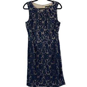 Alex Marie Women’s Navy Lace Sleeveless Dress, Cream Color Lining, EUC, Size 10